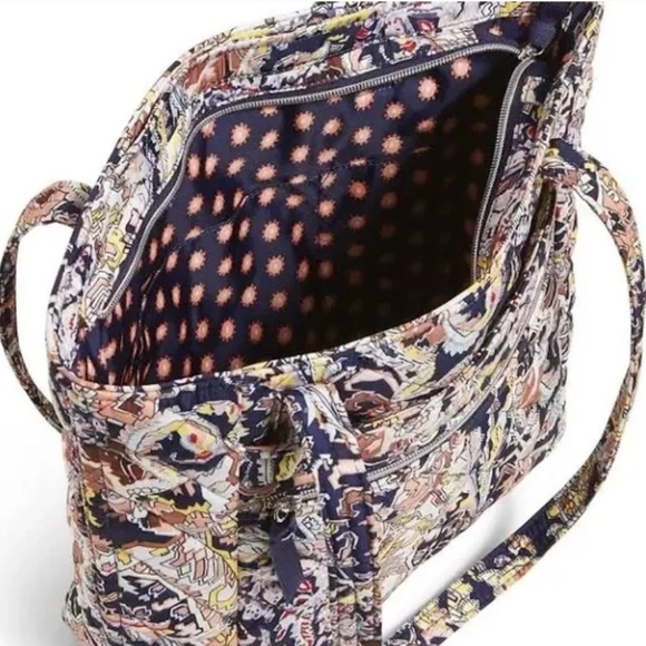Vera Bradley Small Vera Tote Bag w/ Zip ID Coin Case in Tangier Paisley - Picture 2 of 6